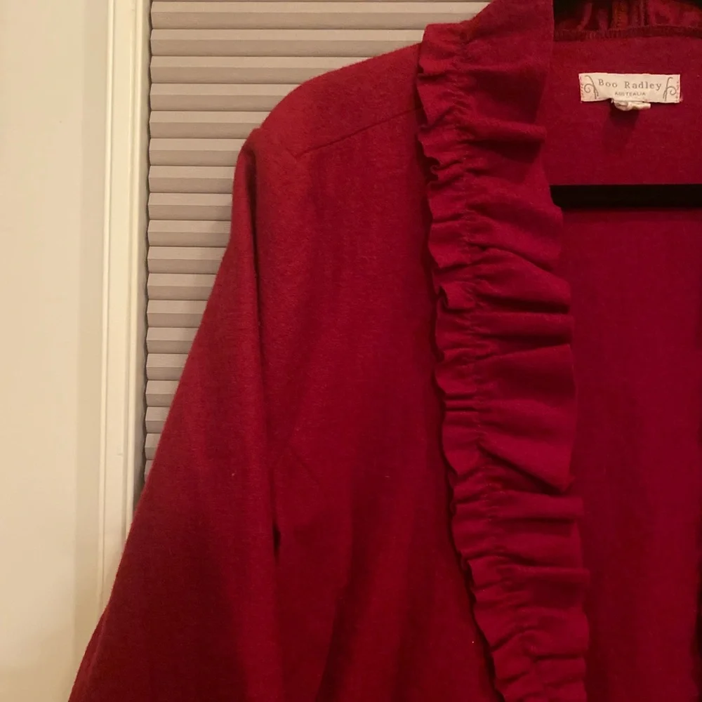 Women’s Boo Radley Red Ruffle Jacket - Picture 3 of 3